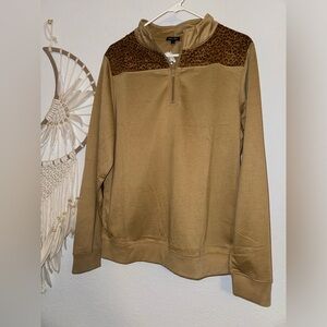 NWT Anna Lane leopard detail pullover size Large